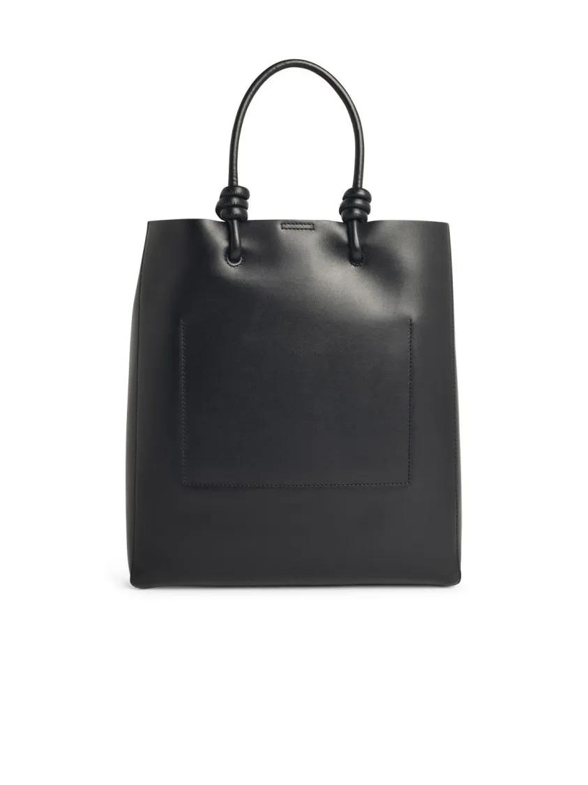 Jil Sander Totes & shoppers 'Tote' Black Leather Crossbody Bag in zwart