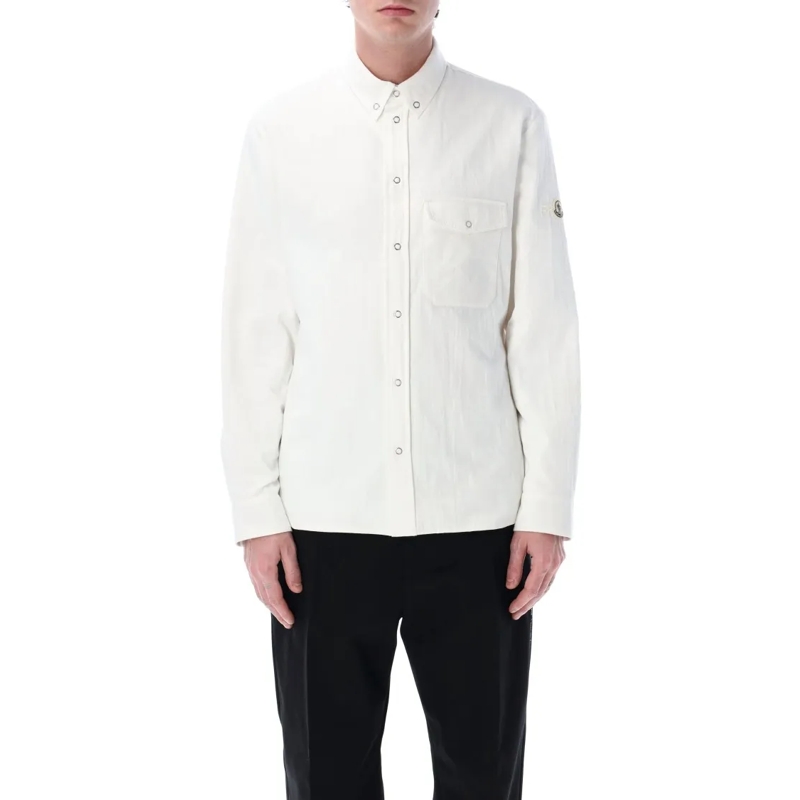 Moncler  Padded Shirt Jacket With Chest Pocket White