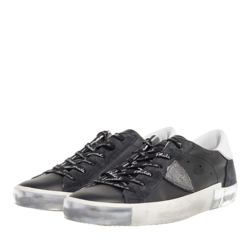 Philippe Model Low-Top-Sneaker Prsx Low Woman Foxy Lamine' Noir Argent(Image 9)