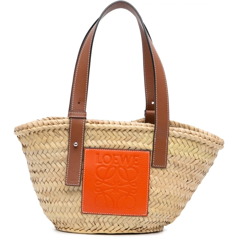 Loewe Tote Mini Raffia Basket Tote braun