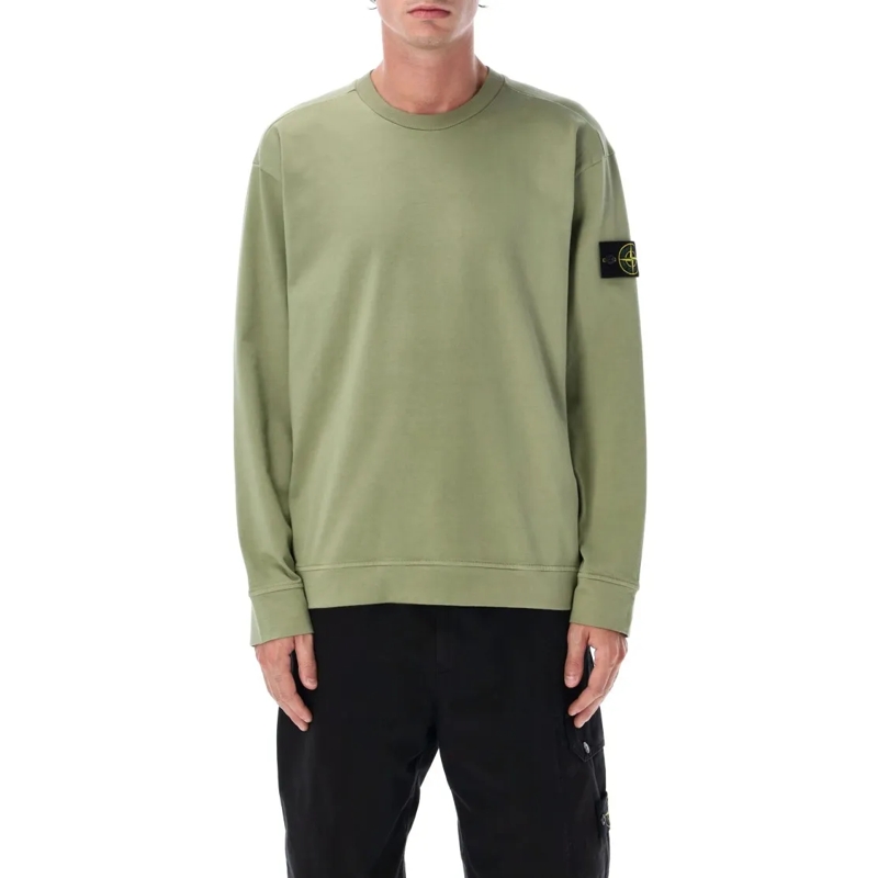 Stone Island  Heavy Cotton Crewneck Sweatshirt Green