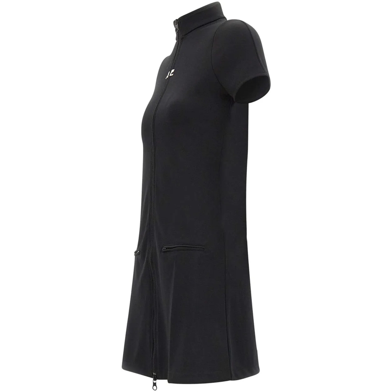Courrèges Midikleid Slim-Fit Minikleid aus Jersey Schwarz(Image 3)