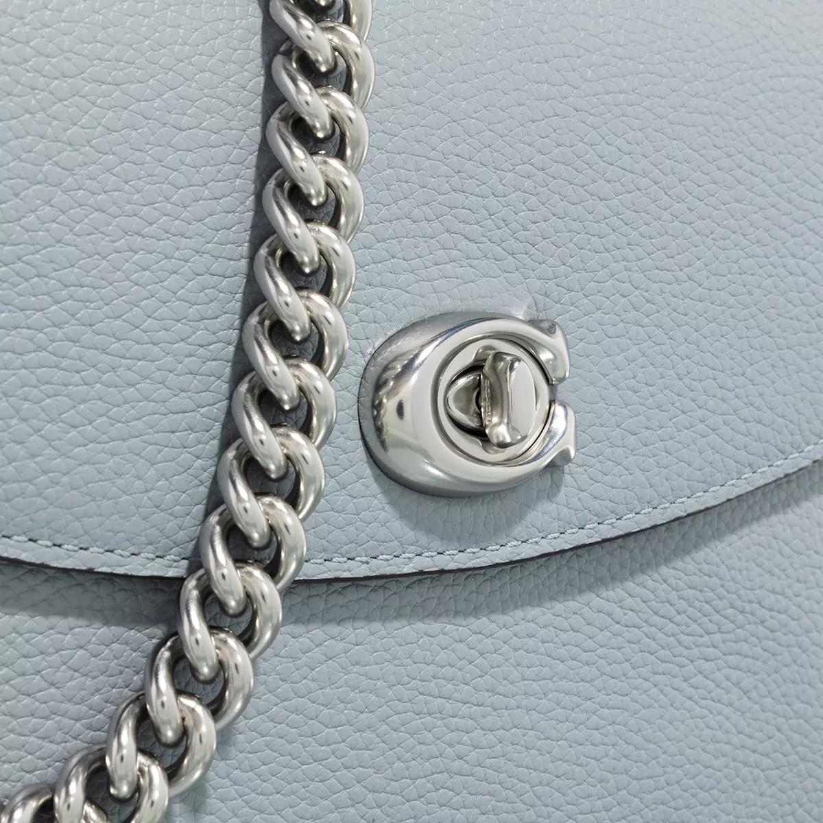 Coach Polished Pebbled Leather Cassie Crossbody 19, Grey Blue, One Size:  Handbags