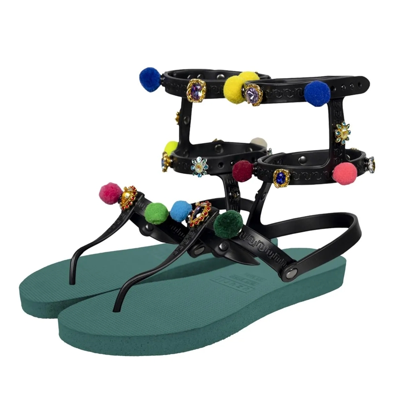 UZURII Flip Flops Zehentrenner Mondriaan Colorful Black natur(Image 2)