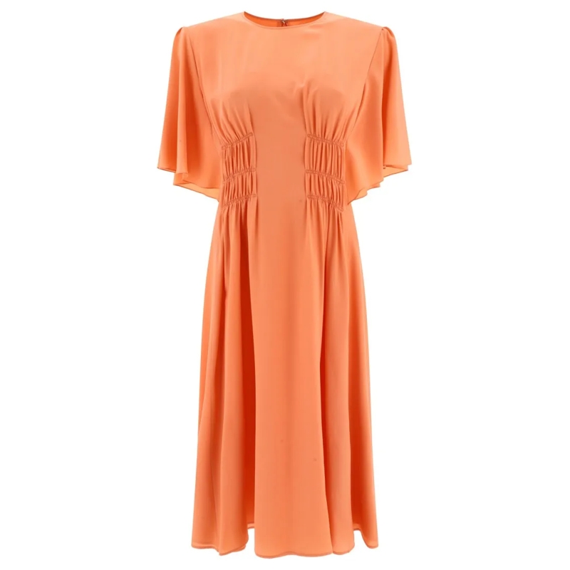 Chloé Midi-jurk Draped Midi Dress Orange