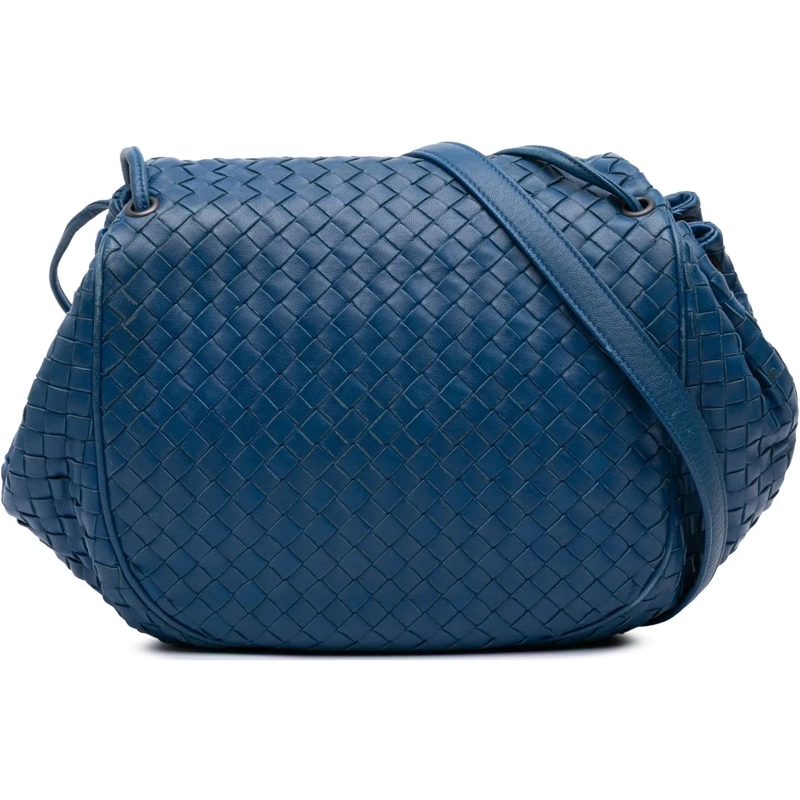 Bottega Veneta Schultertasche Nappa Intrecciato Flap Crossbody blau
