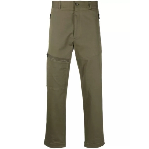 Moncler Logo Patch Tapered Pants Green Pantalons