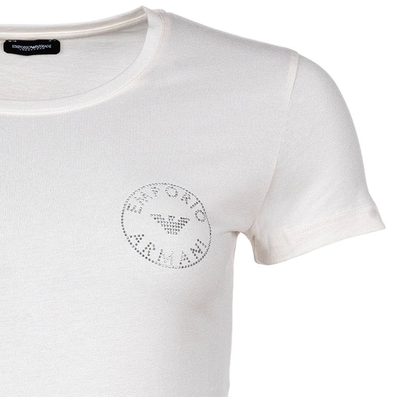 Emporio Armani T-Shirt ESSENTIAL STUDS LOGO 1er Pack creme(Image 3)