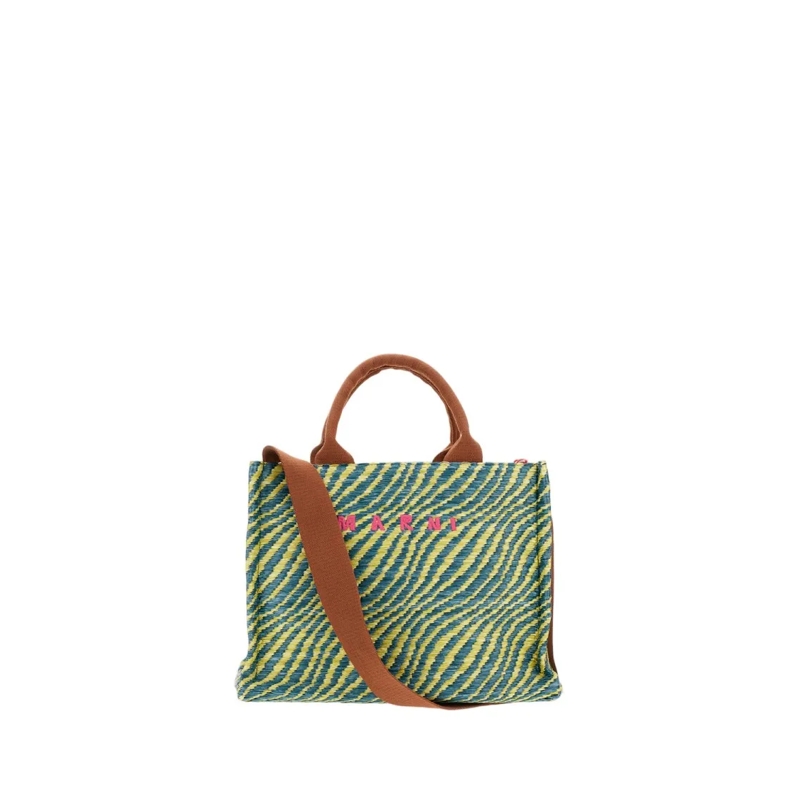 Marni Tote Small Basket Tote Bag Neutrals
