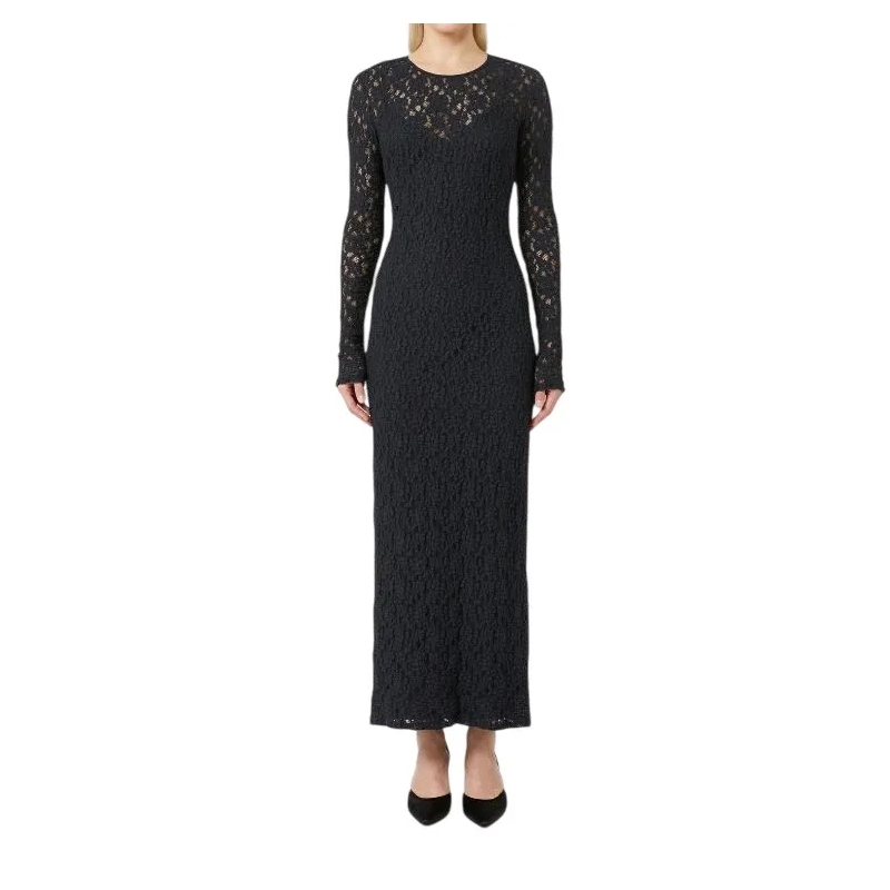 Max Mara Robe midi Fitted Black Midi Dress Black