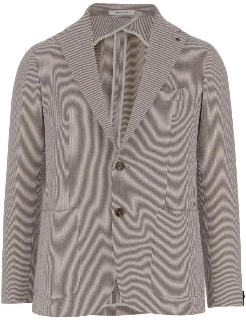 Thumbnail - Tagliatore - Stretch Cotton Jacket - Größe 54 - beige