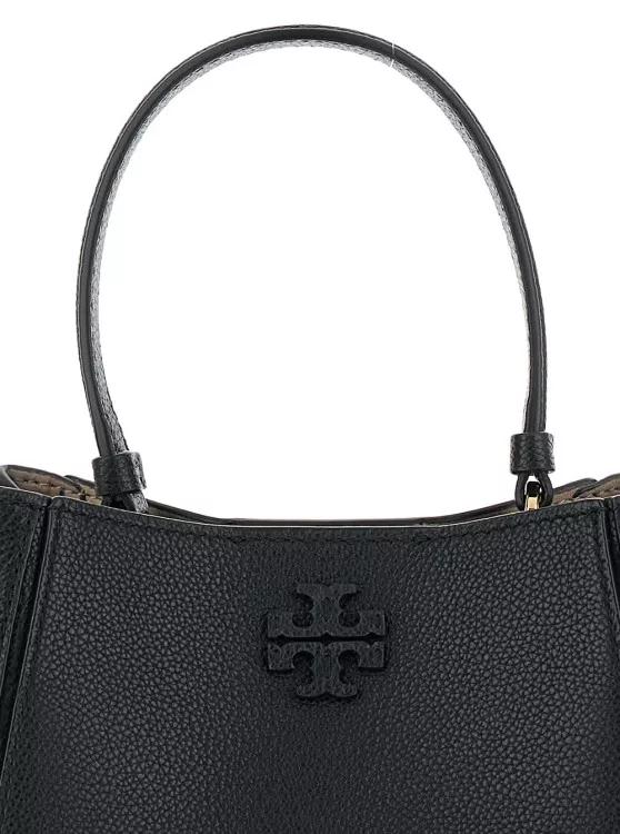 TORY BURCH Bucket bags Mcgraw Small' Black Bucket Bag With Double T In Ha in zwart