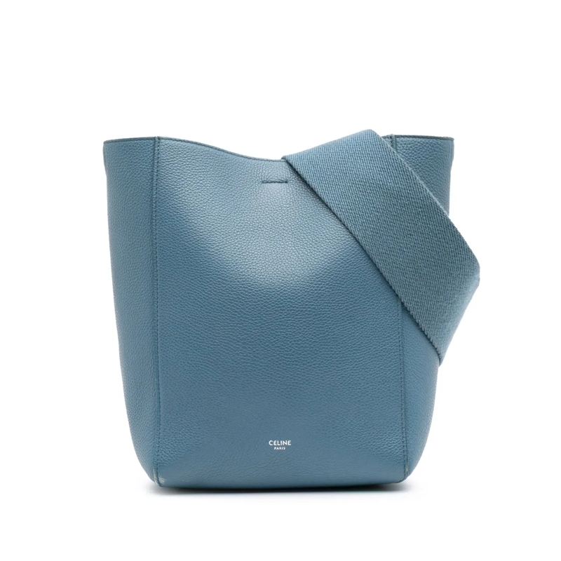 Celine Schultertasche Small Soft Grained Calfskin Seau Sangle Bucket Bag blau