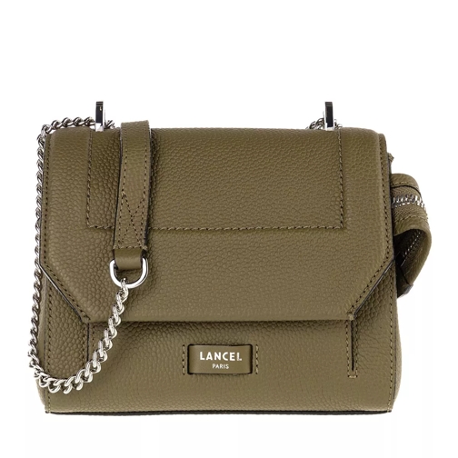 Lancel Ninon Grained Leather Flap Bag Small Kaki Crossbody Bag
