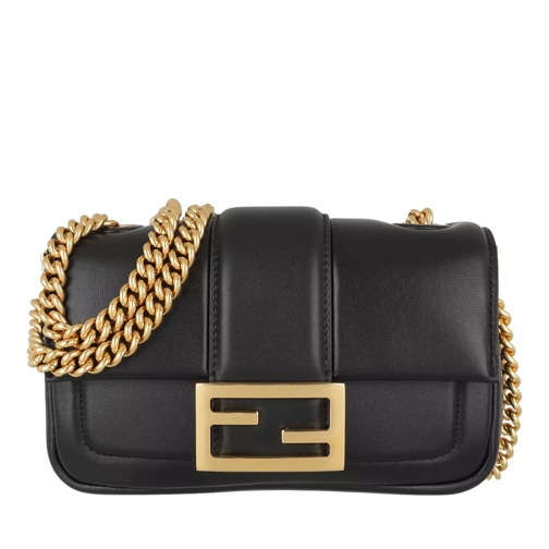 Fendi Chain Crossbody Bag Leather Black/Gold Crossbody Bag