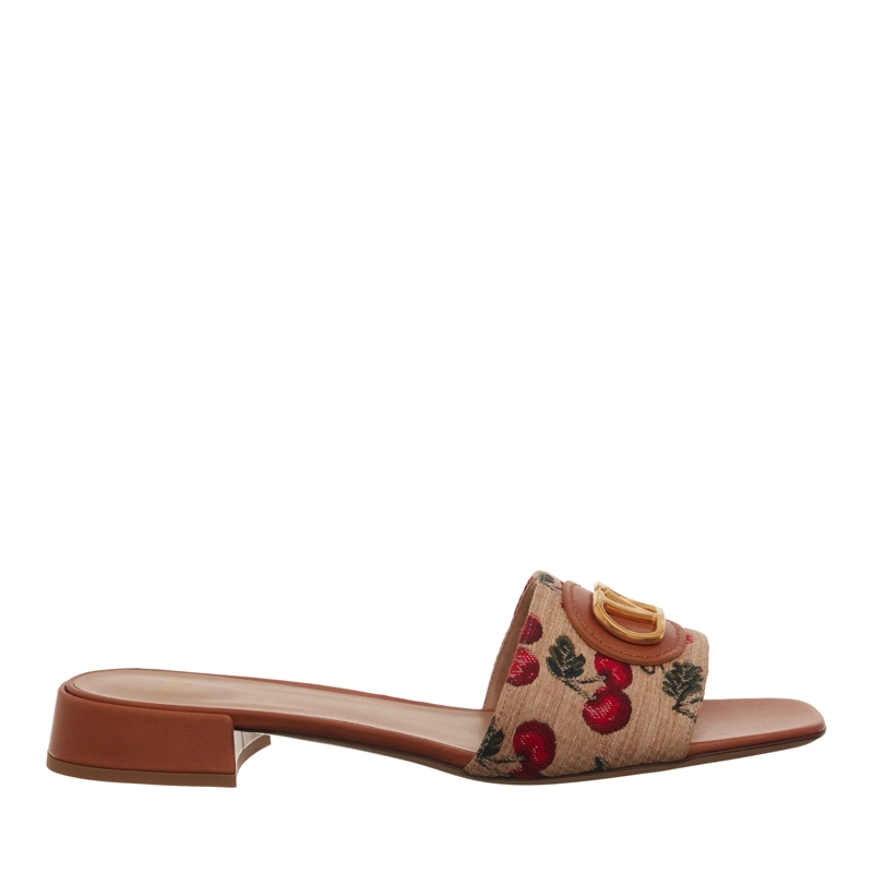 Valentino Garavani Slides Slide Rafia Jaquard Rosso