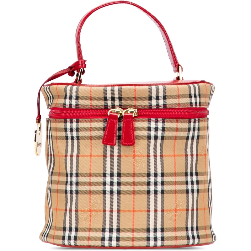 Burberry Necessaire Haymarket Check Canvas Vanity Bag braun