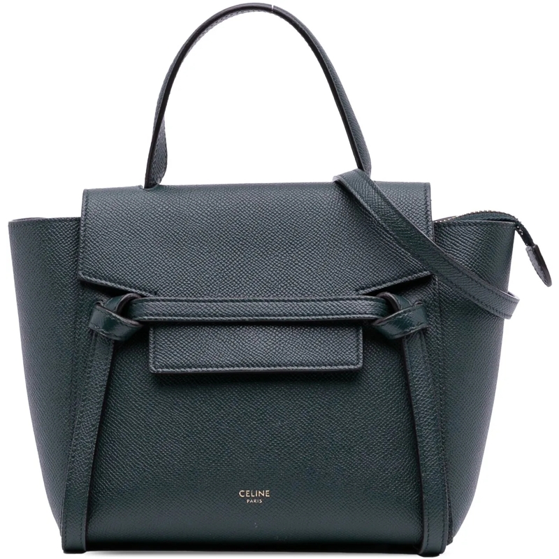 Celine Schultertasche Nano Grained Calfskin Belt Bag grün