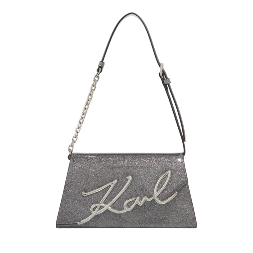 Karl Lagerfeld Satchel K/Signature 2.0 Sp Md Shb Glitter Black