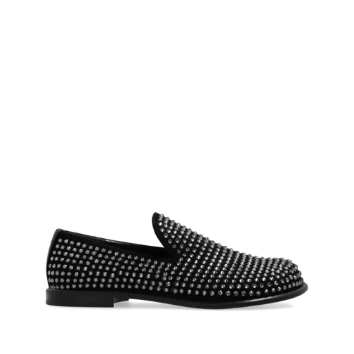 J.W.Anderson Black Crystal-Embellished Moccasins Black Pantofola ballerina