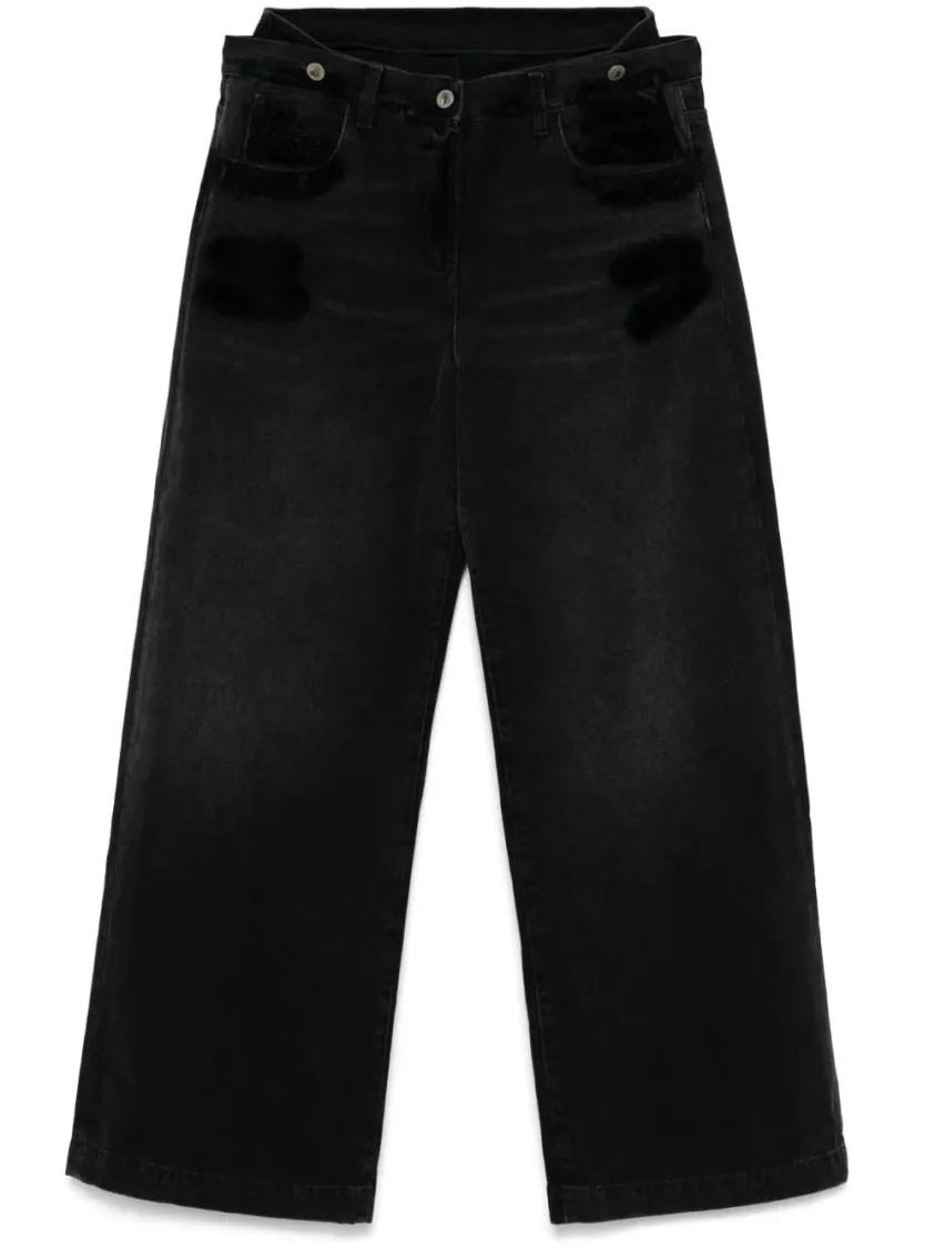 Thumbnail - The Attico - Layered-Waist Jeans - Größe 29 - schwarz