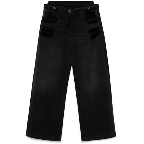 The Attico Jeans Layered-Waist Jeans Black