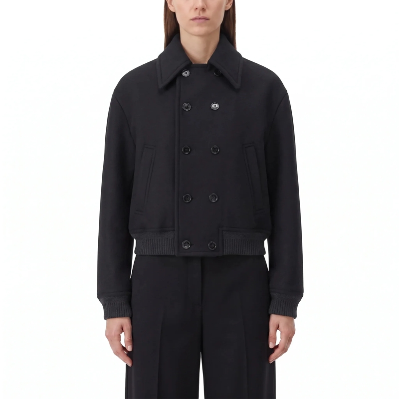 AMI Paris veste Zweireihige Jacke aus Wolle schwarz(Image 2)