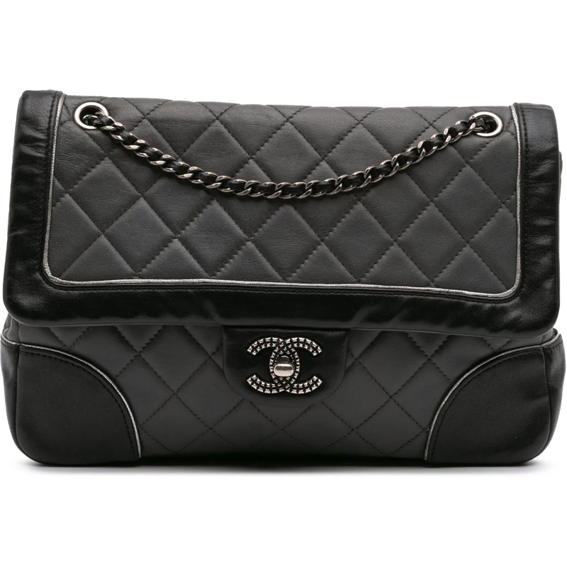 Chanel Sac à bandoulière Paris-Salzburg Medium Lambskin Tyrolean Flap grau