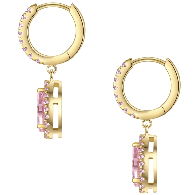 Glanzstücke München Ohrhänger Creolen Sterling Silber gelbgold Zirkonia pink gold(Image 3)