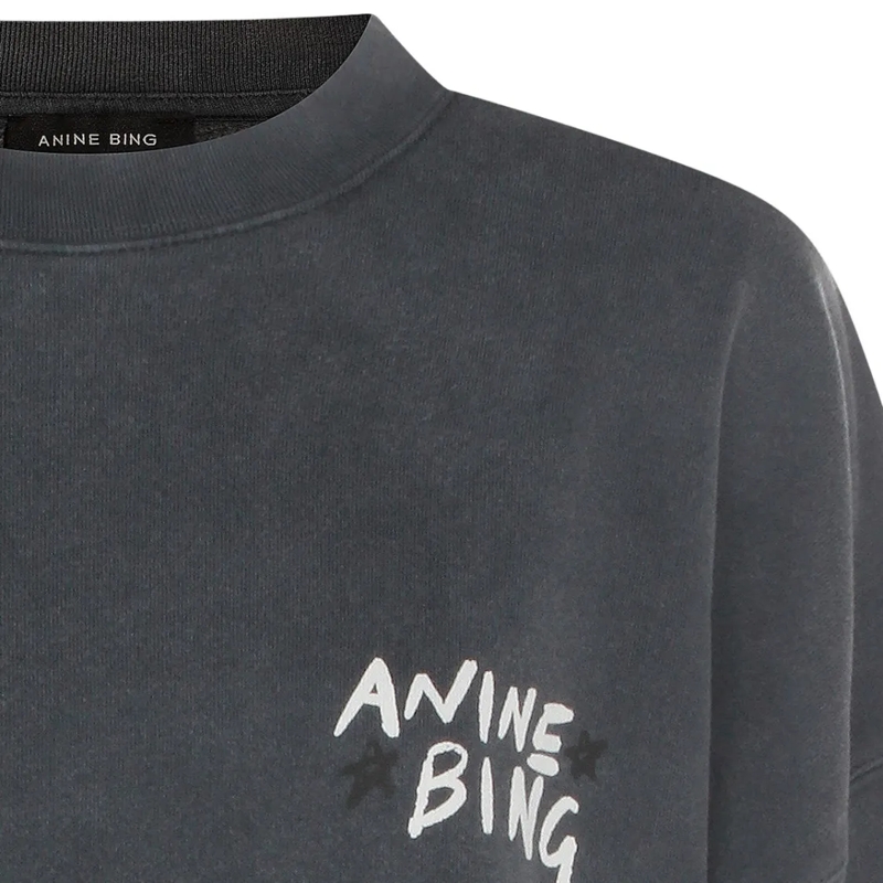 Anine Bing Pullover Relaxed-Fit Charcoal Grey Sweater Grey(Image 6)