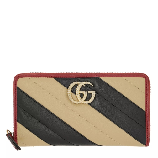 Gucci GG Marmont Zip Around Wallet Beige Portemonnaie mit Zip-Around-Reißverschluss