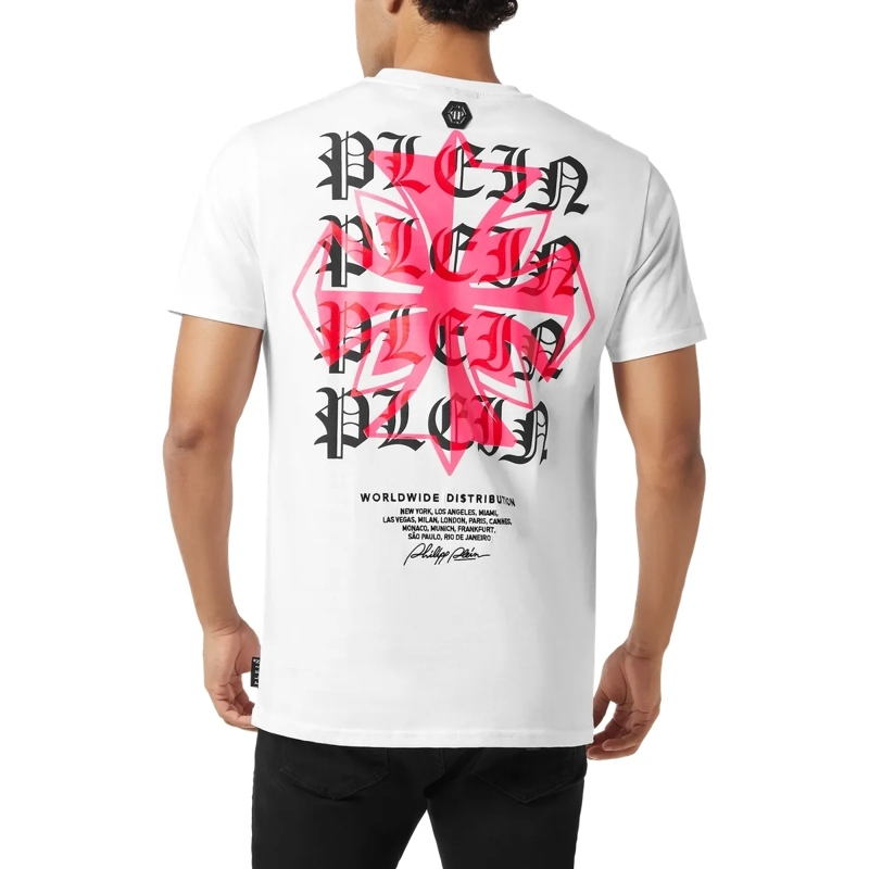 Philipp Plein T-Shirt T-Shirt Round Neck Ss Crest weiss