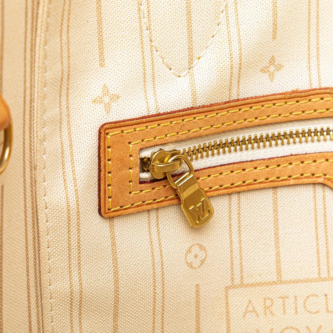 Thumbnail - Louis Vuitton Shopper - Damier Azur Neverfull MM - Gr. unisize - in Weiß - für Damen