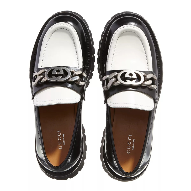 Gucci women's store black leather loafers