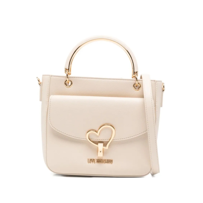 Love Moschino Schultertasche Structured Shoulder Bag In Smooth Faux Leather Wit Neutrals