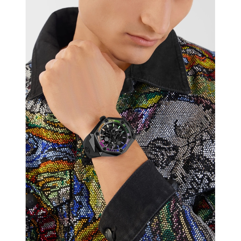 Philipp Plein Quarzuhr Analoge Quarzuhr The $Kull Spikes schwarz(Image 3)