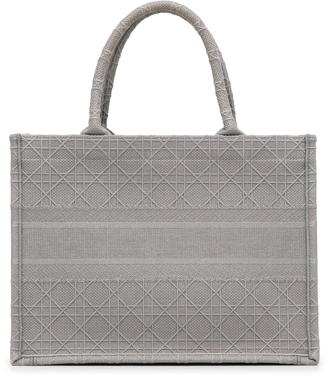 Thumbnail - Christian Dior Shopper - 2020 Medium Cannage Embroidered Book Tote - Gr. unisize - in Grau - für Damen