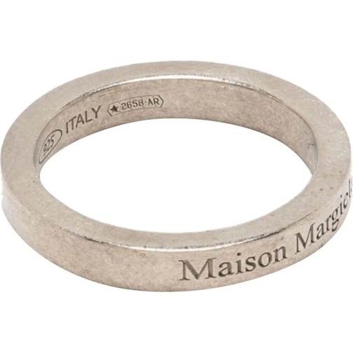 Maison Margiela  Small Logo Ring Semi Polished Silver silber