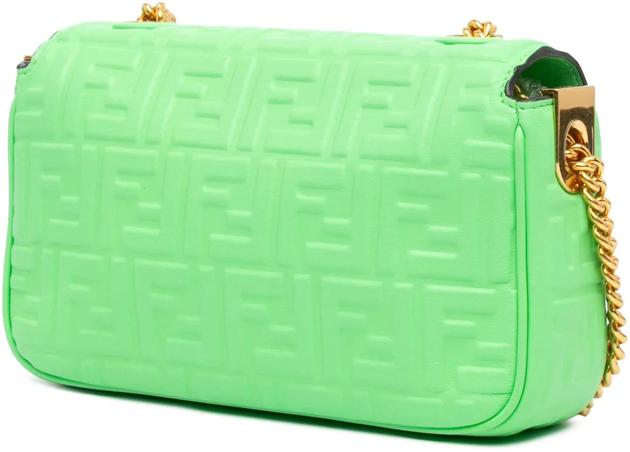 Thumbnail - Fendi Hobo Bags - Zucca Embossed Leather Chain Midi Baguette - Gr. unisize - in Grün - für Damen