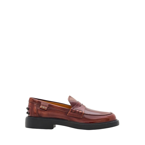 Tod's Ballerina Leather Loafer Brown