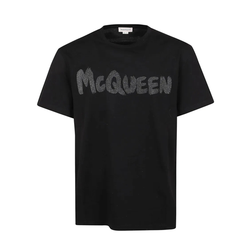 Alexander McQueen T-Shirts Graffiti Crew Neck T-Shirt Black