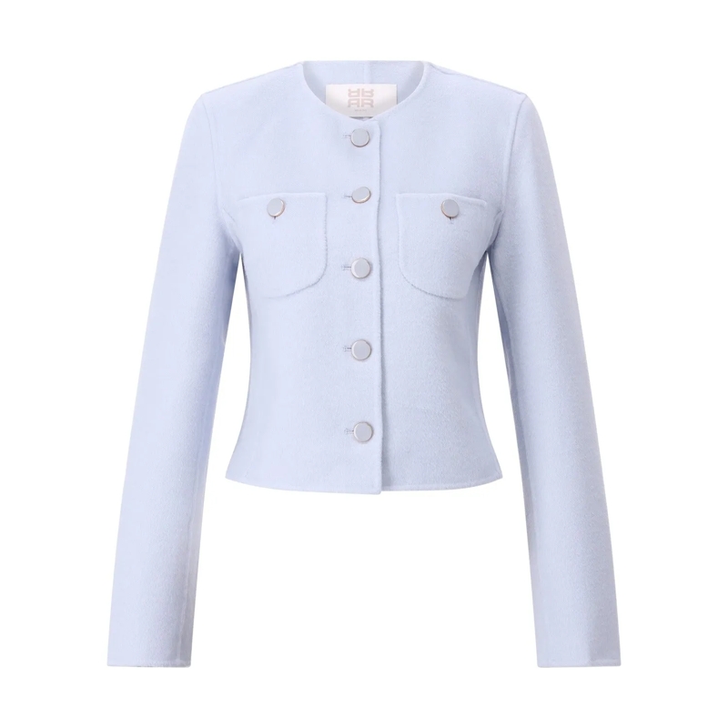 Riani Blazer Cropped Stoffblazer Hellblau