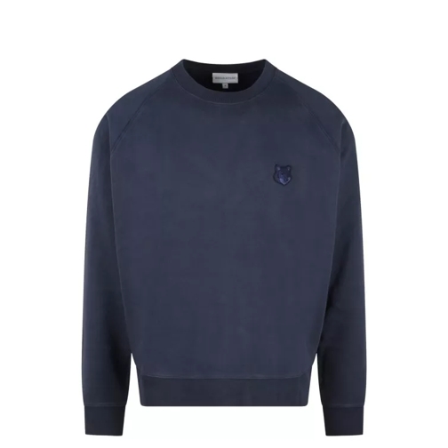 Maison Kitsune Bold Fox Head Patch Oversize Sweatshirt Blue 