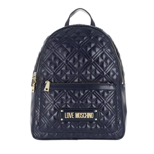 Love Moschino Shiny Backpack Quilted Nappa   Navy Backpack