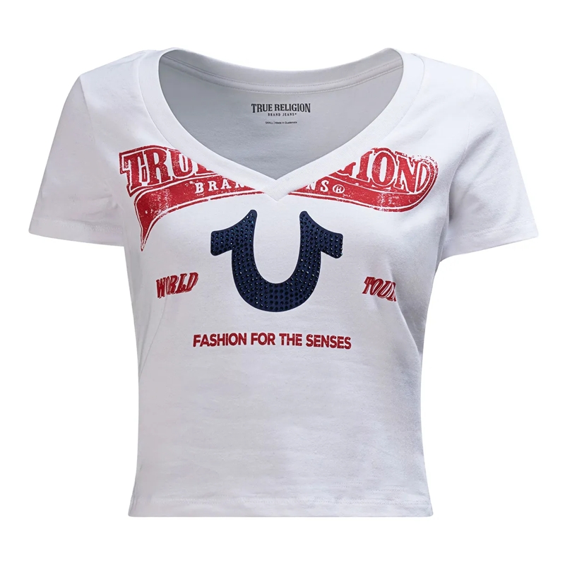True Religion T-Shirt T-Shirt Cropped weiss