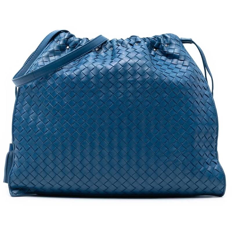 Bottega Veneta Sac à bandoulière Nappa Intrecciato Drawstring Shoulder Bag blau