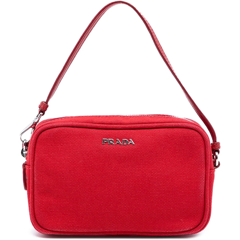 Prada Necessaire Canvas Canapa Pouch rot