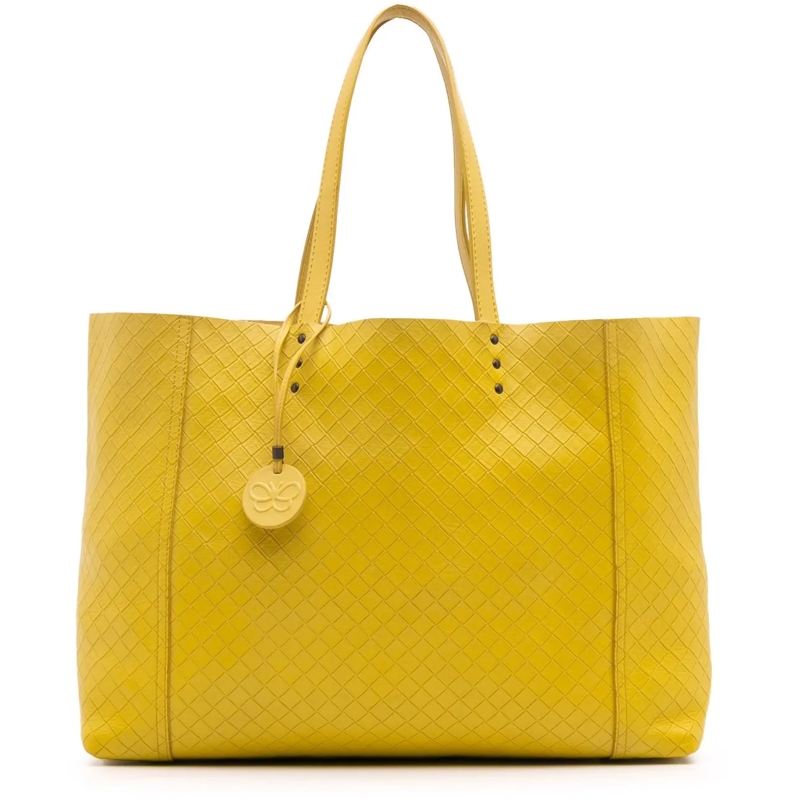 Bottega Veneta Shopper Leather Intrecciomirage Tote gelb