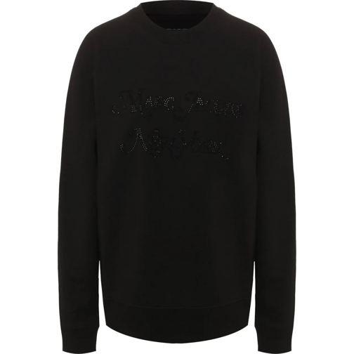 Marc Jacobs T-shirts The Rhinestone Logo Sweatshirt schwarz