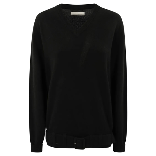 RANDOM IDENTITIES Pullover Crew-Neck Merino Wool Sweater Black